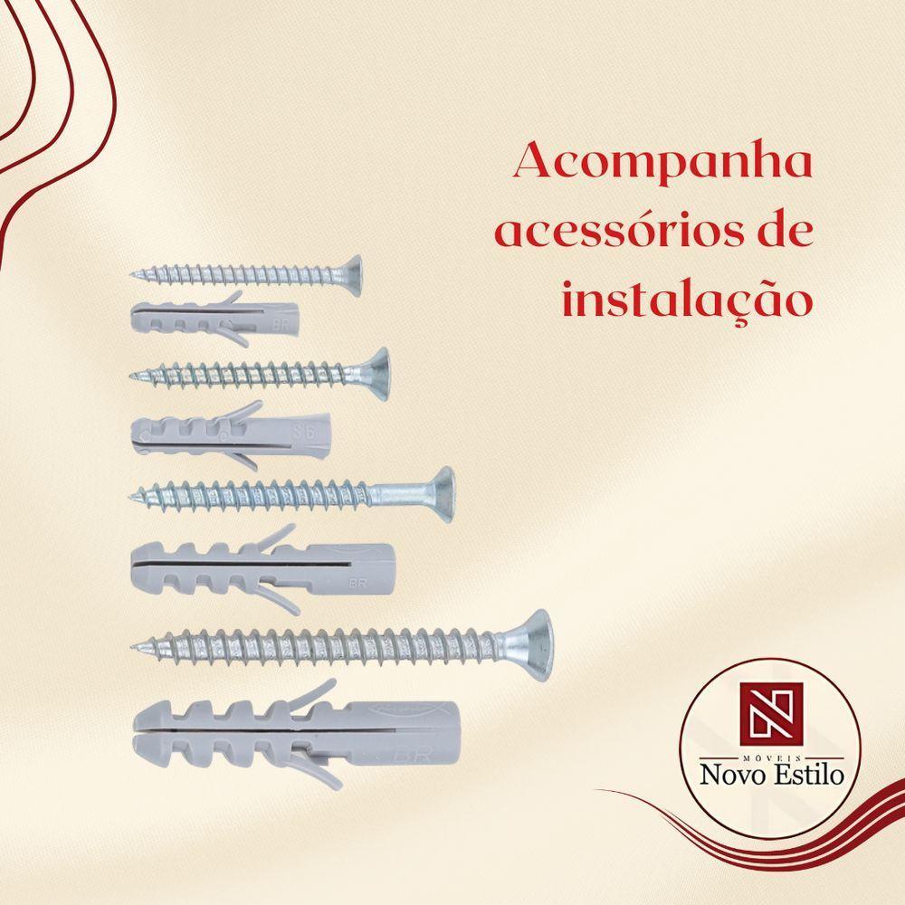 Kit 3 Cabideiro De Parede Suspenso 80x25x11,5 Branco - 7