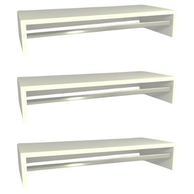 Kit 3 Cabideiro De Parede Suspenso 80x25x11,5 Branco