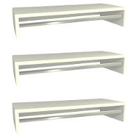 Kit 3 Cabideiro De Parede Suspenso 80x25x11,5 Branco - 1