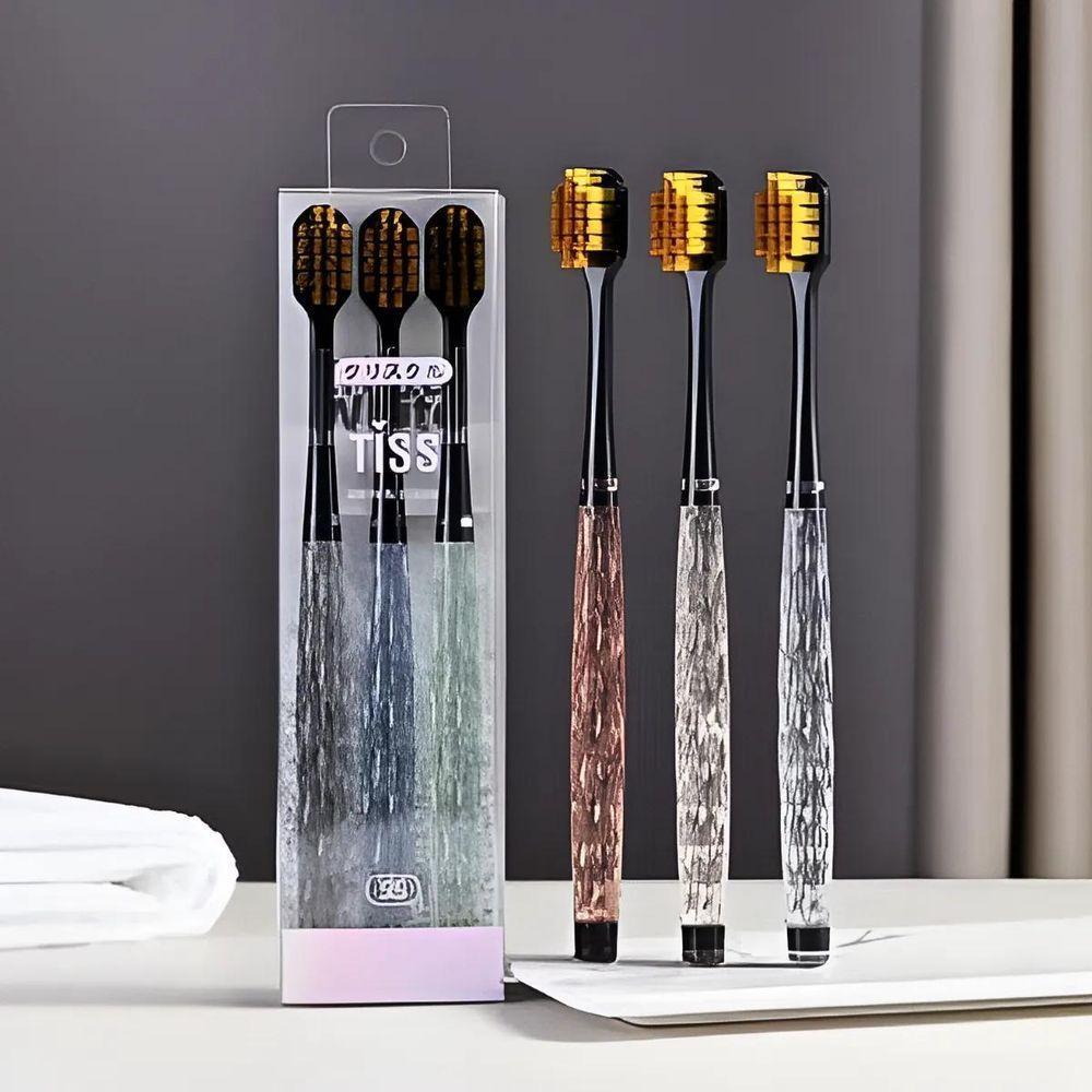 Kit 3 Escovas De Dente Com Cabo De Cristal - 2