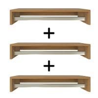 Kit 3 Cabideiros De Parede Suspenso 60x25x11,5 Amadeirado - 1
