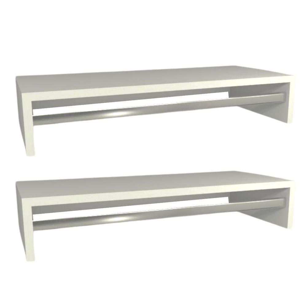 Kit 2 Cabideiros De Parede Suspenso 80x25x11,5 Branco - 1