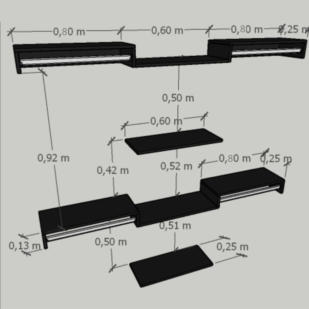 Kit Closet Com Cabideiros E Prateleiras Preto Organização Moderna Para Seu Quarto - 6