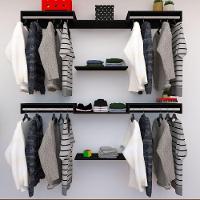 Kit Closet Com Cabideiros E Prateleiras Preto Organização Moderna Para Seu Quarto - 1