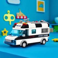 Carro Policia 77 Peças Lego Brinquedo Com Luz Som - 2