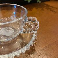 Jogo 10 XícarasDe Chá Com Pires Cristal Transparente Pearl Pérola 180ml Wolff