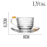 XícarasDe Chá Com Pires Little Bee Abelha Colmeia Mel Cristal Ecológico 200ml Lyor - 5