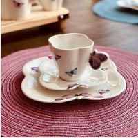 Jogo 10 Xicaras De Chá Porcelana Com Pires Borboletas 200ml Wolff - 8