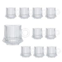 Jogo 10 XícarasDe Café Caneca Vidro Robusta Lines 85ml Em Casa Tem - 1