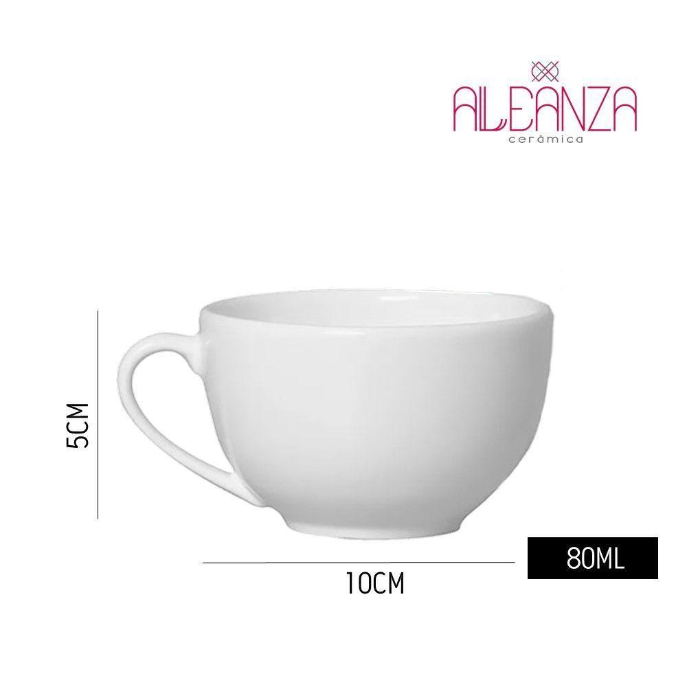 XícarasDe Café Com Pires Stripe Azul Cerâmica Alleanza 80ml - 5