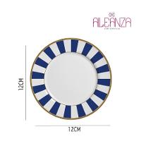 XícarasDe Café Com Pires Stripe Azul Cerâmica Alleanza 80ml