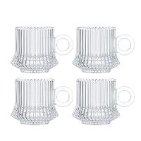 Jogo 4 XícarasDe Café Caneca Vidro Robusta Lines 85ml Em Casa Tem - 1