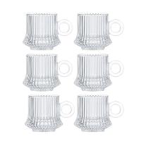 Jogo 6 XícarasDe Café Caneca Vidro Robusta Lines 85ml Em Casa Tem - 1