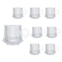 Jogo 8 XícarasDe Café Caneca Vidro Robusta Lines 85ml Em Casa Tem - 1