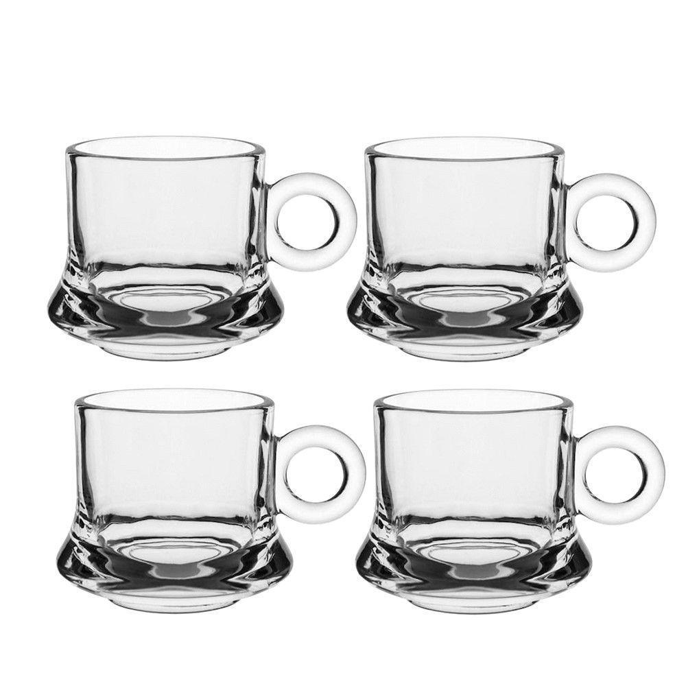 Jogo 4 XícarasDe Café Caneca Vidro Robusta Lisa 85ml Em Casa Tem - 1