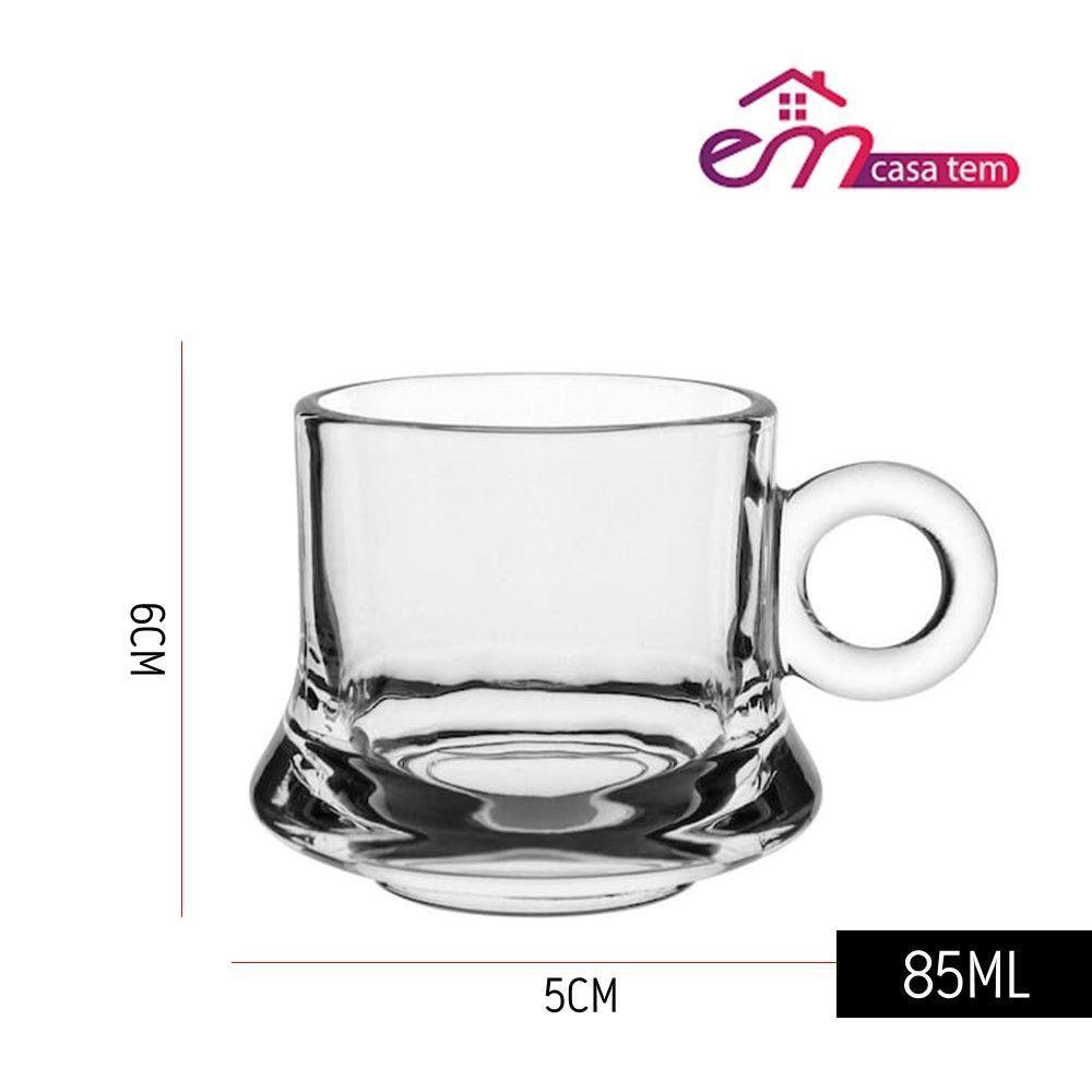 Jogo 4 XícarasDe Café Caneca Vidro Robusta Lisa 85ml Em Casa Tem - 2