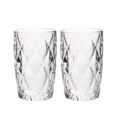 Jogo 2 Copos De Vidro Diamond Diamante Transparente Resistente 400ml Em Casa Tem