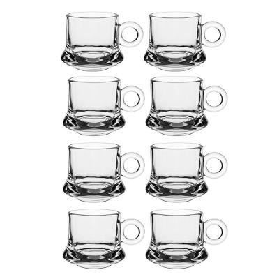 Jogo 8 XícarasDe Café Caneca Vidro Robusta Lisa 85ml Em Casa Tem