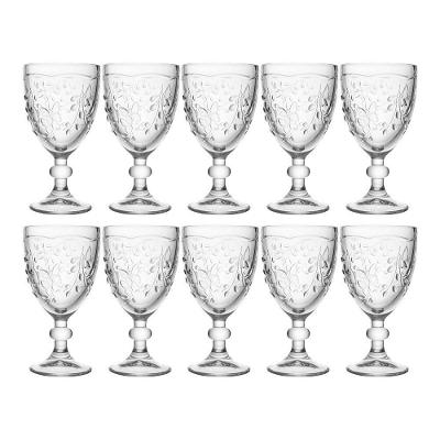 Jogo 10 Taça De Vidro água Sucos New Butterfly Borboletas Flores 320ml Lyor
