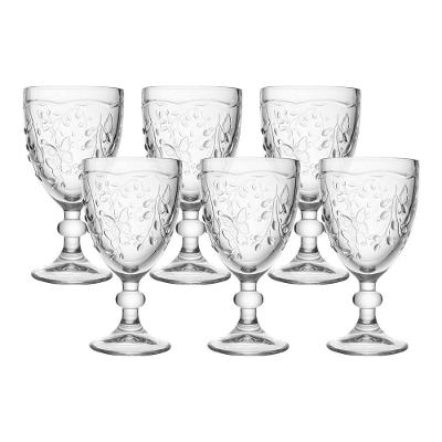 Jogo 6 Taça De Vidro água Sucos New Butterfly Borboletas Flores 320ml Lyor