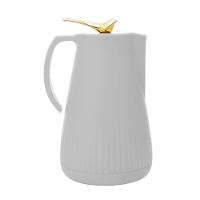 Garrafa Térmica De Plástico Com Tampa Pássaro Dourado Ouro New Bird Branca 1l Wolff - 2