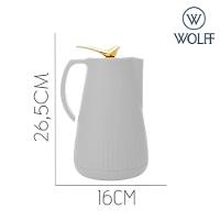 Garrafa Térmica De Plástico Com Tampa Pássaro Dourado Ouro New Bird Branca 1l Wolff