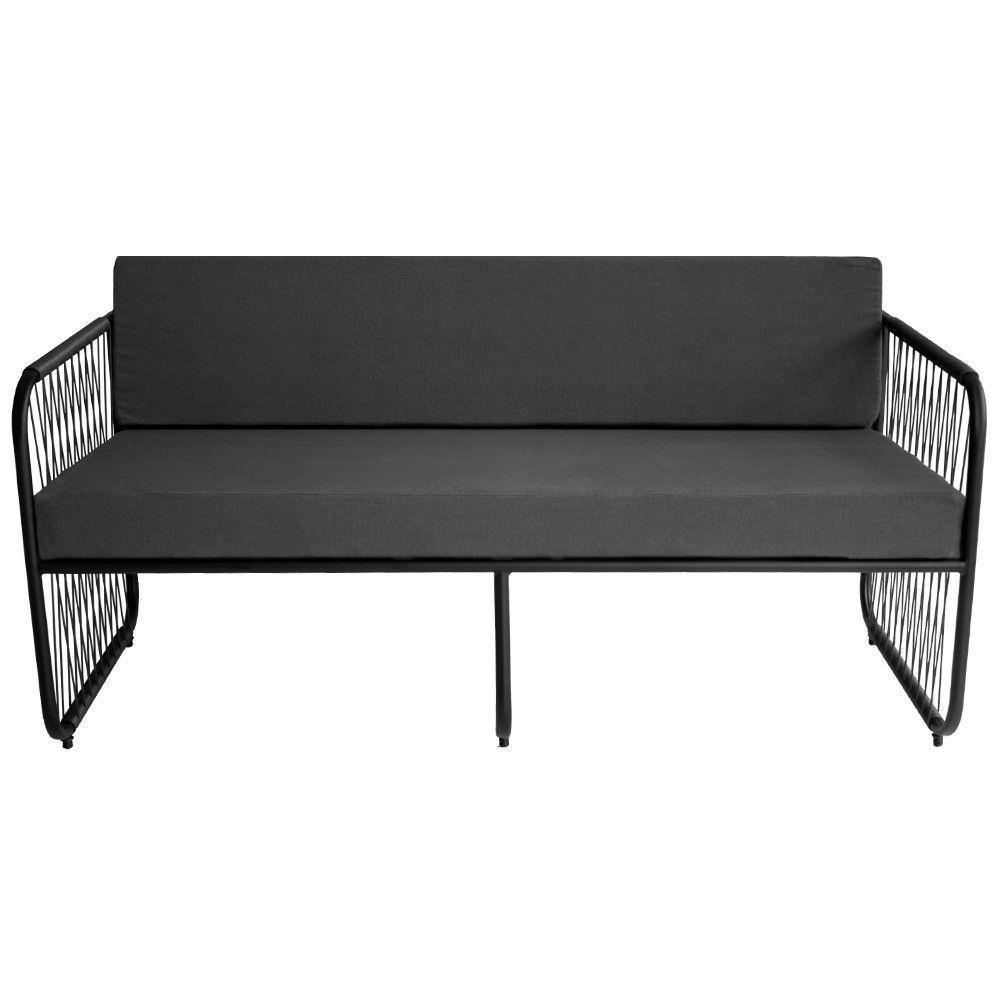 Conjunto 2 Poltronas E Namoradeira Fibra Sintética Córdova Preto-cinza - 5