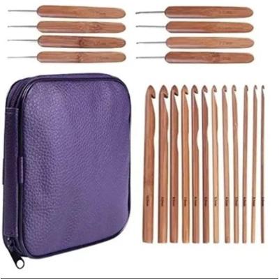 Kit 20 Agulhas De Crochê Bambu