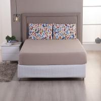 Jogo De Cama Lençol Sonho Bom Queen Em Malha Algodão Cáqui 100% Algodão - 2