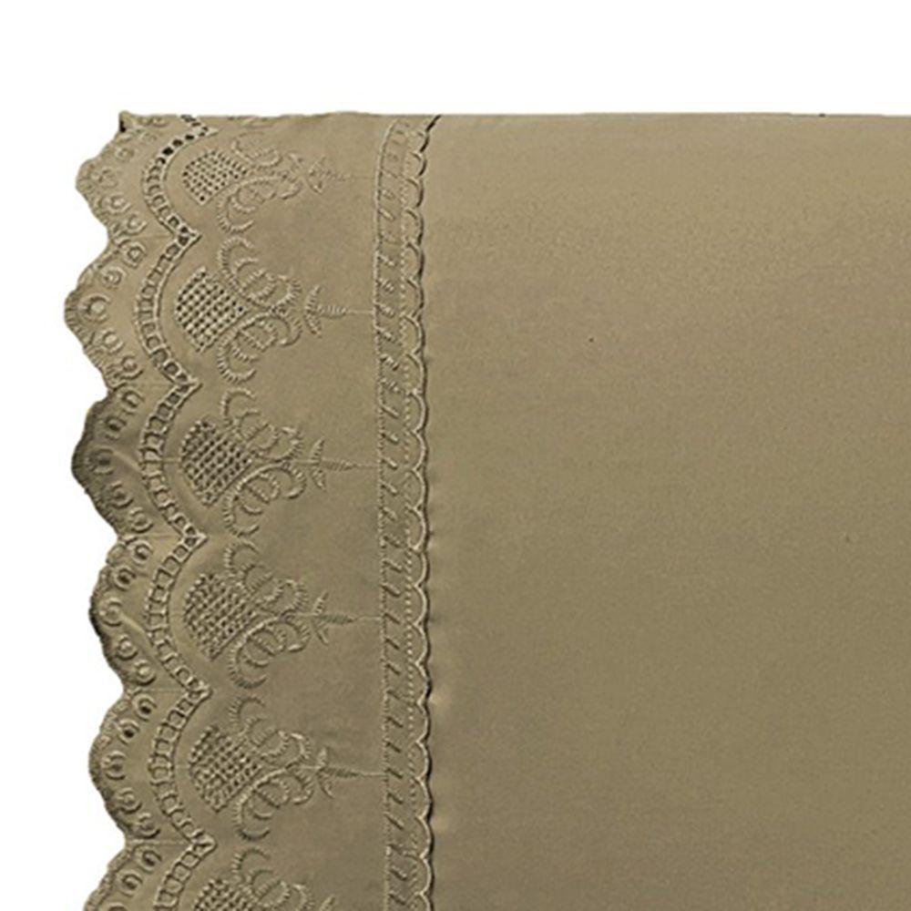 Jogo De Cama Lençol Casal Supremo 3 Peças Micropercal 300 Fios Cáqui 100% Poliéster - 4