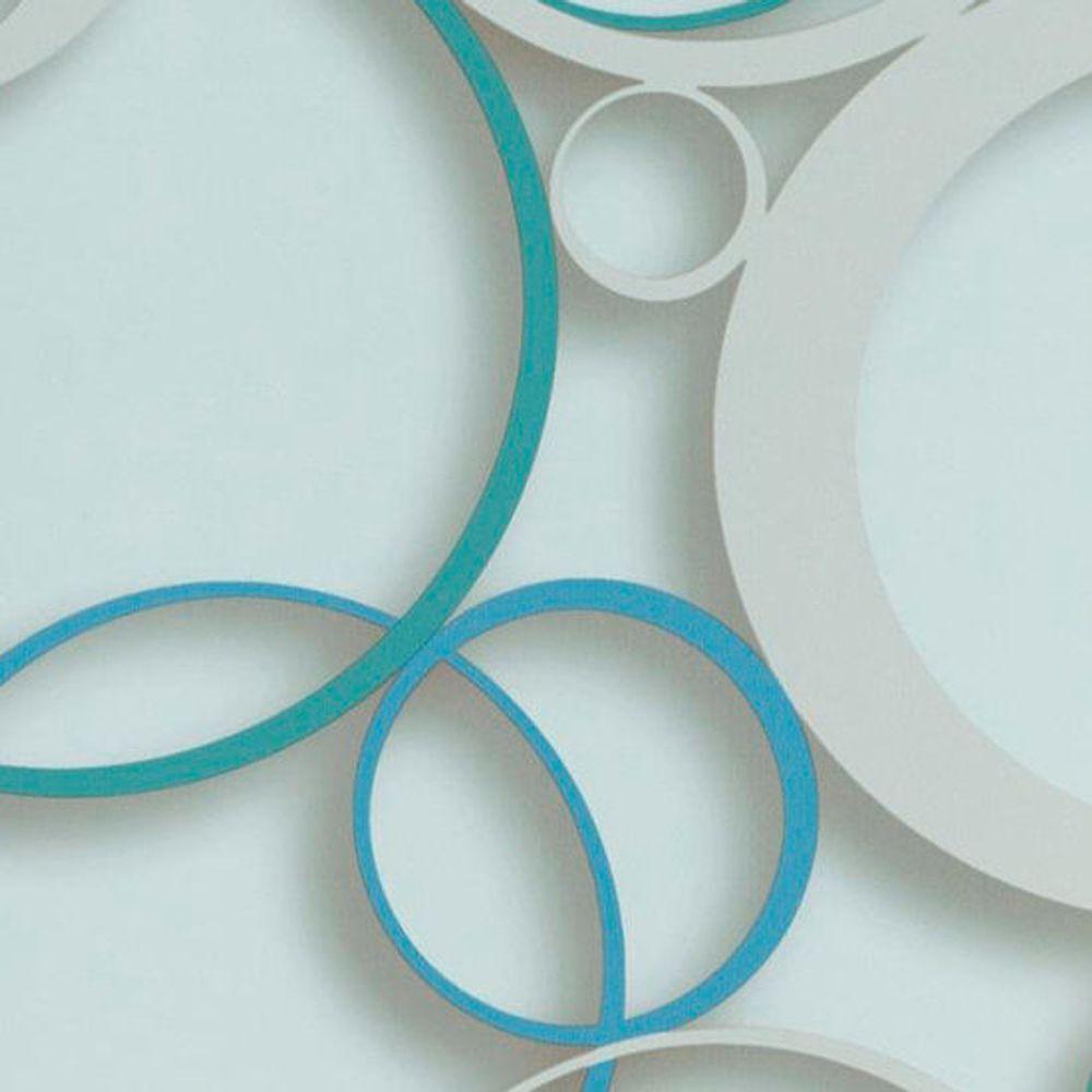 Papel De Parede Ddd Em 3d Max 28303 Círculos - Rolo 10m X 0,53m - 1