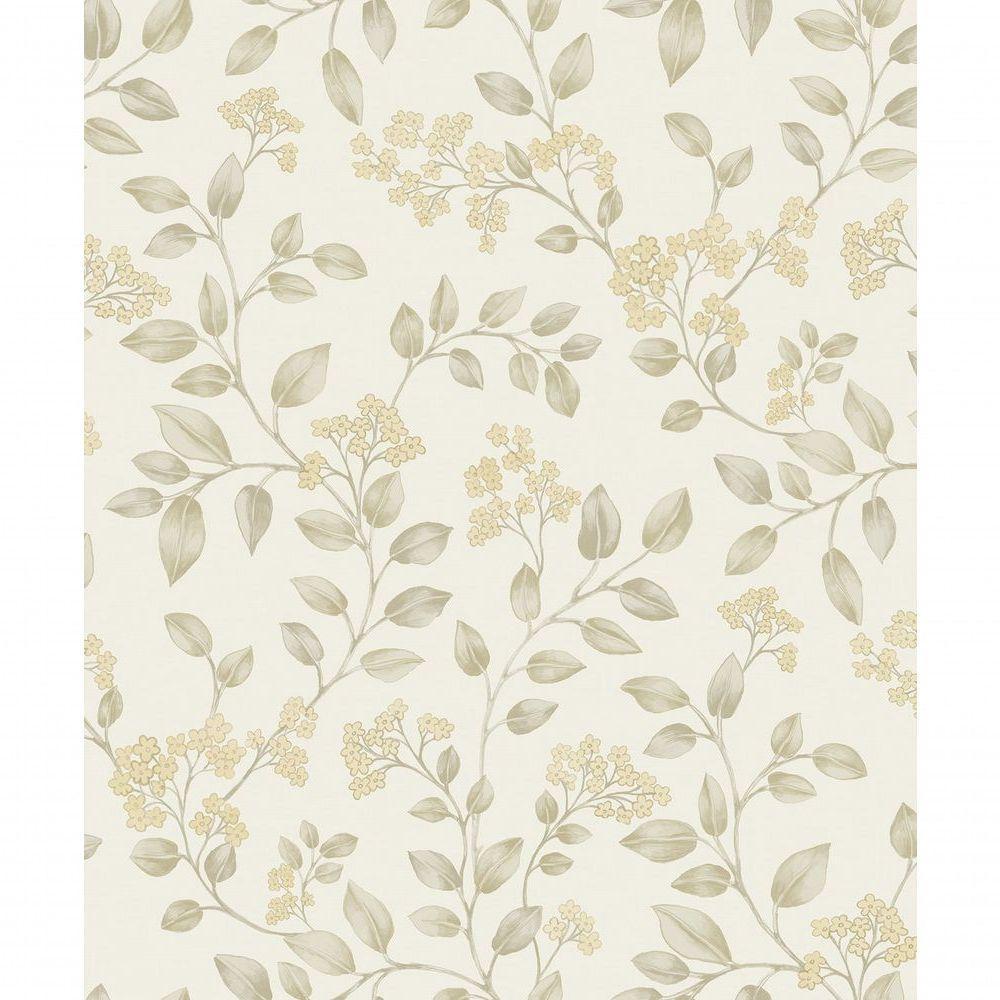 Papel De Parede Icon Folhagem Bege Ic3001 - 1