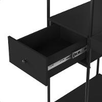 Mesa Escrivaninha Home Office Com Prateleira Criare Com Gaveta Preto - 5