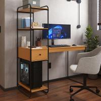 Mesa Escrivaninha Industrial Escritório Com Prateleira Lateral Criare - 2