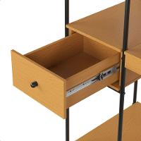 Mesa Escrivaninha Industrial Escritório Com Prateleira Lateral Criare - 5