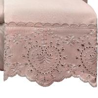 Jogo Lençol Casal Passione Bordado Inglês 4pç 100% Poliéster - Rosé - 2