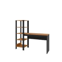 Escrivaninha Mesa De Estudo Office 120 Cm Com Prateleira Artemis Canela - 2