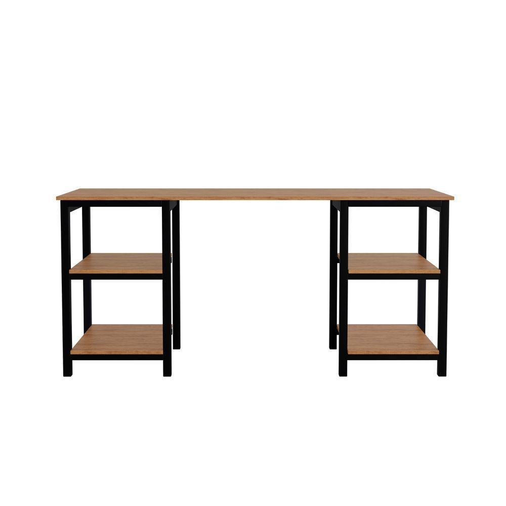 Mesa Escrivaninha Office Espaçoso Moderno Canela Rústico - 5