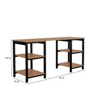 Mesa Escrivaninha Office Espaçoso Moderno Canela Rústico - 3