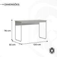 Mesa De Estudo Escrivaninha Quarto Estilo Industrial Criare Preto - 6