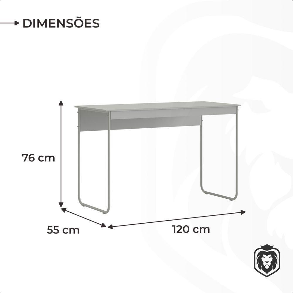 Mesa Para Escritório Escrivaninha Ofiice 120 Cm Metal Criare Preto - 6