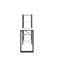 Escrivaninha Mesa Escritório Estudo Trabalho Com Prateleira Branco/preto - 2