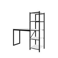 Escrivaninha Mesa Escritório Estudo Trabalho Com Prateleira Branco/preto