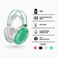 Headset Fone De Ouvido Sem Fio Bluetooth V5.3 Com Led Disco Pulse Profissional - 9