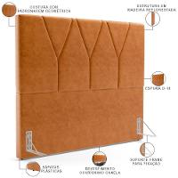 Cabeceira Cama Box Casal Casal 140 Cm Aurora W01 Couríssimo Canela - Lyam Decor