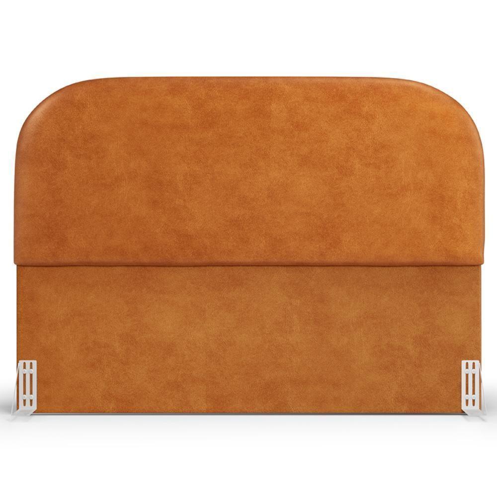 Cabeceira Cama Box Queen 160cm Lanna Com Puff Recamier Doha W01 Couríssimo Canela - Lyam Decor - 3