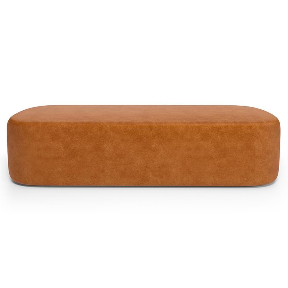 Cabeceira Cama Box Queen 160cm Lanna Com Puff Recamier Doha W01 Couríssimo Canela - Lyam Decor - 4