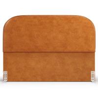 Cabeceira Cama Box Queen 160cm Lanna Com Puff Recamier Doha W01 Couríssimo Canela - Lyam Decor - 3