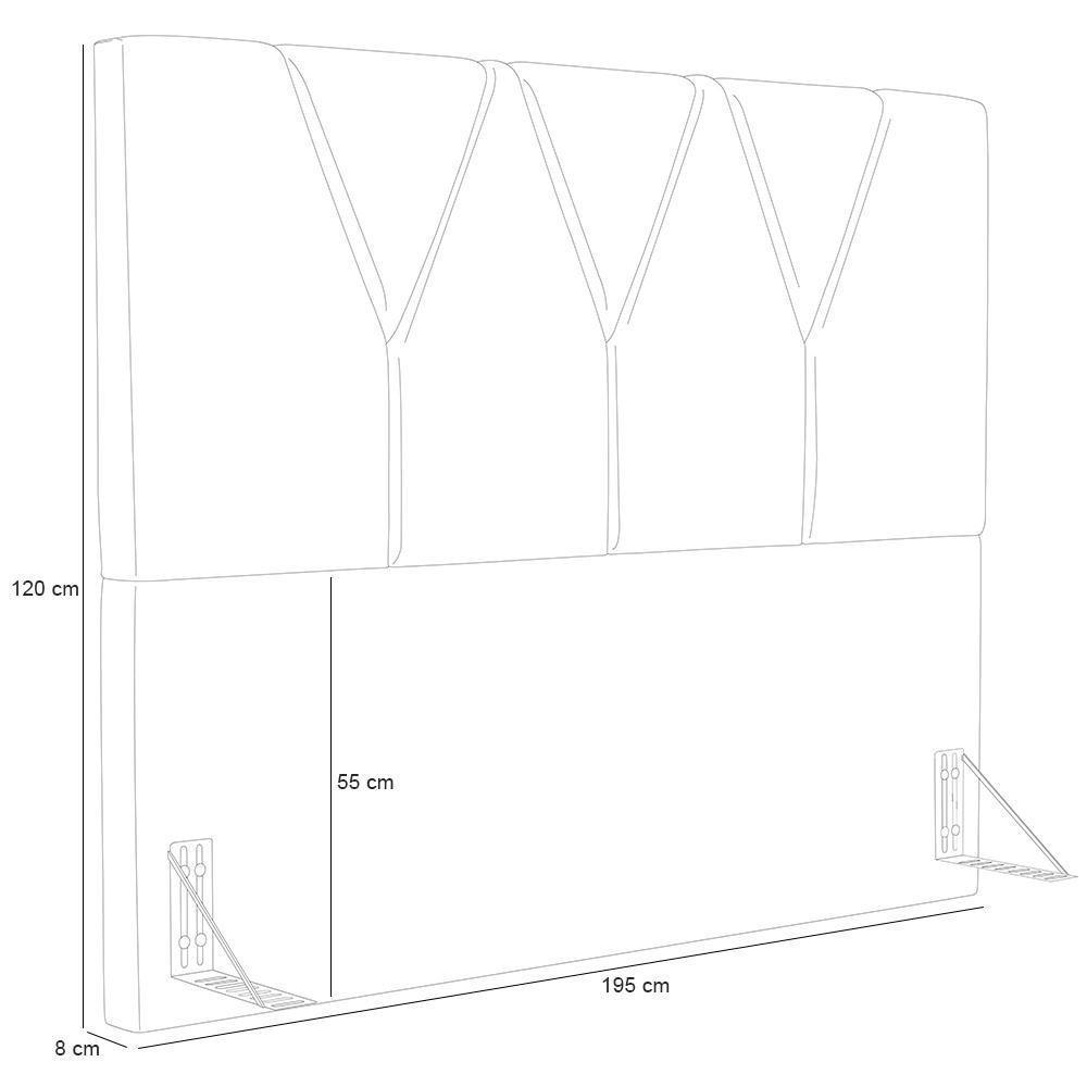 Cabeceira Cama Box Casal King 195 Cm Aurora W01 Couríssimo Canela - Lyam Decor - 4