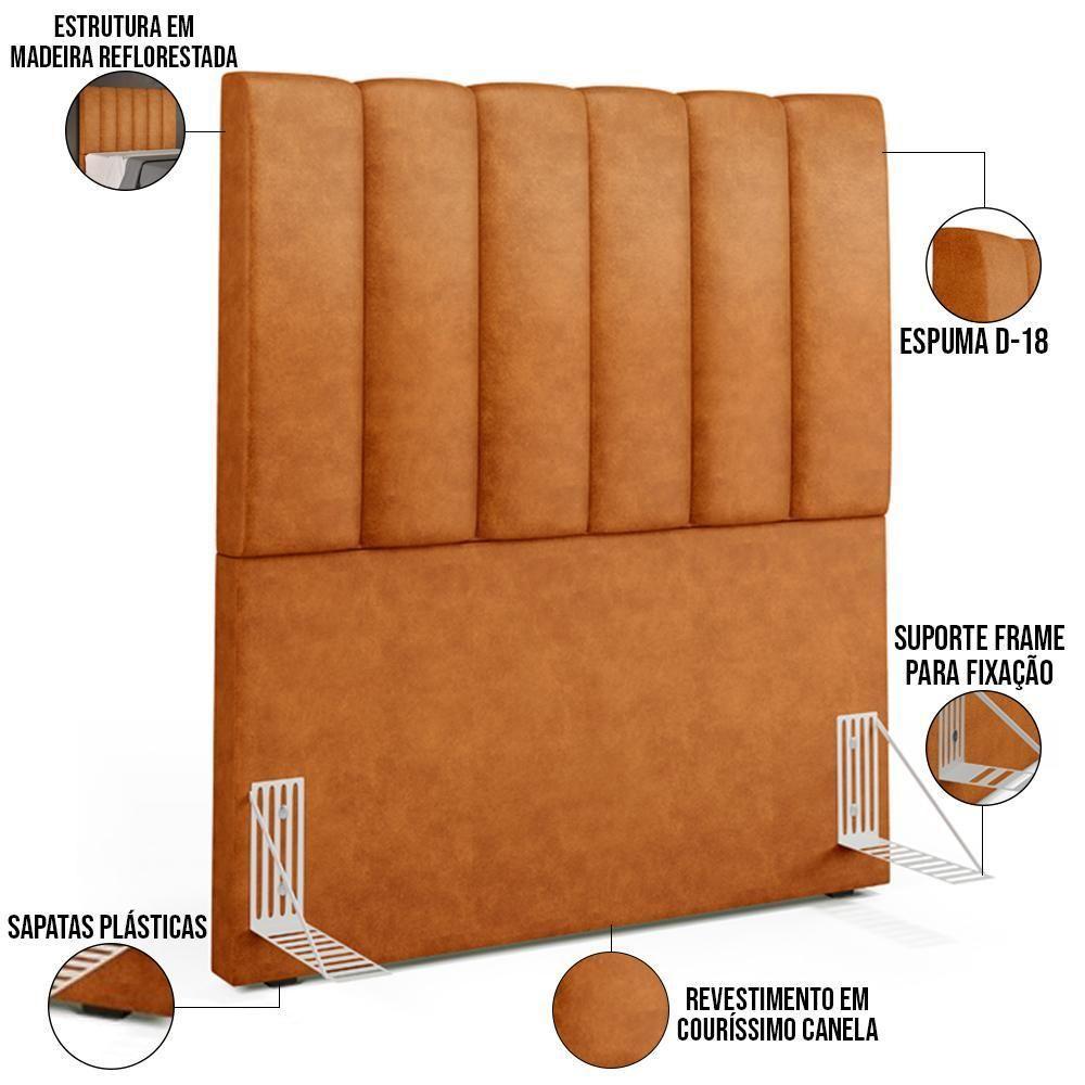 Cabeceira Cama Box 100 Cm Dália W01 Couríssimo Canela - Lyam Decor - 3